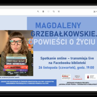 Plakat informujący o spotkaniu wyświetlony na początku transmisji na żywo.