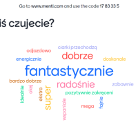 Zrzut ekranu z udzielanych przez uczestników odpowiedzi na pytanie, jak się czujesz ?