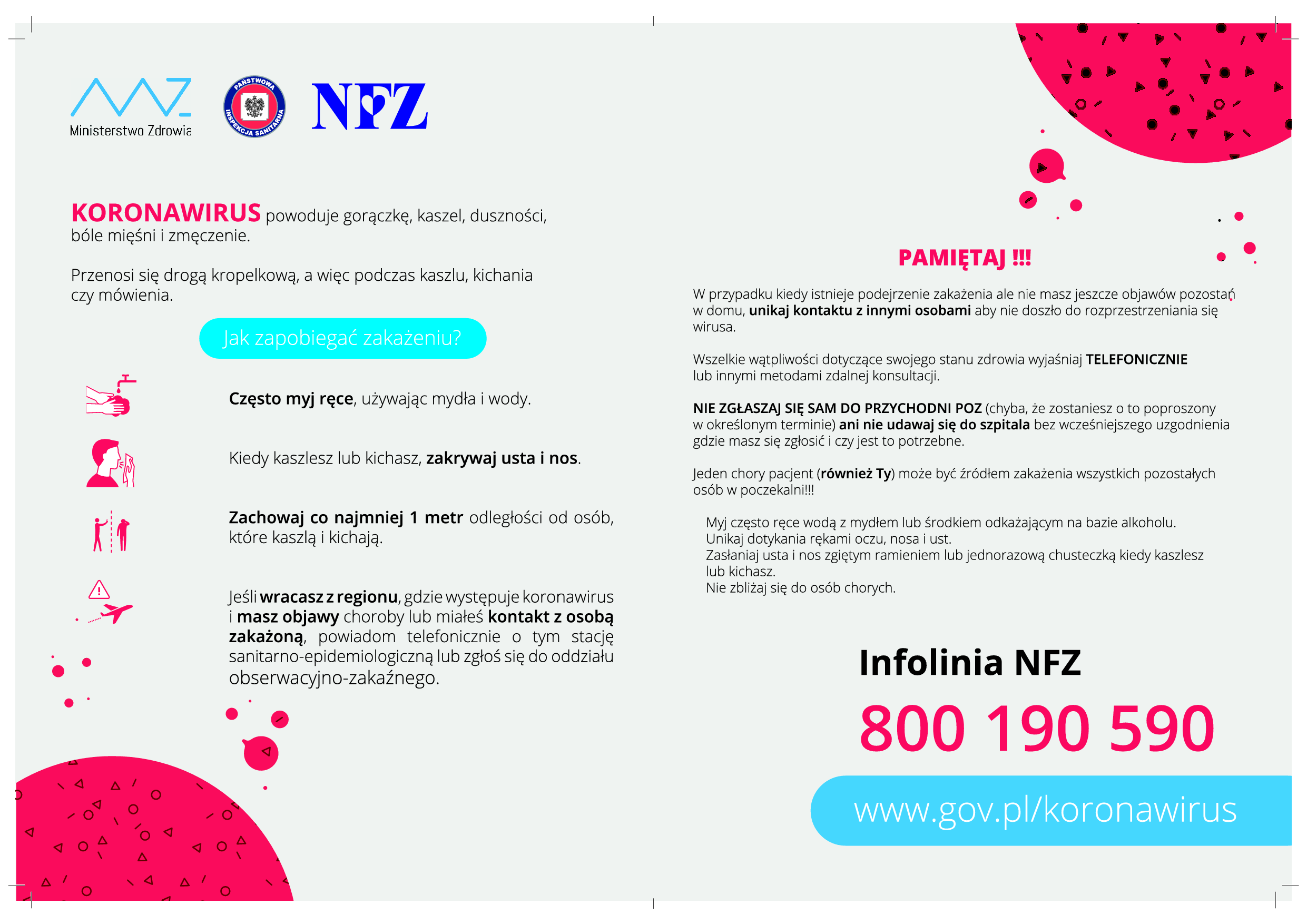 Plakat informacyjny o Koronawirusie nr. 2