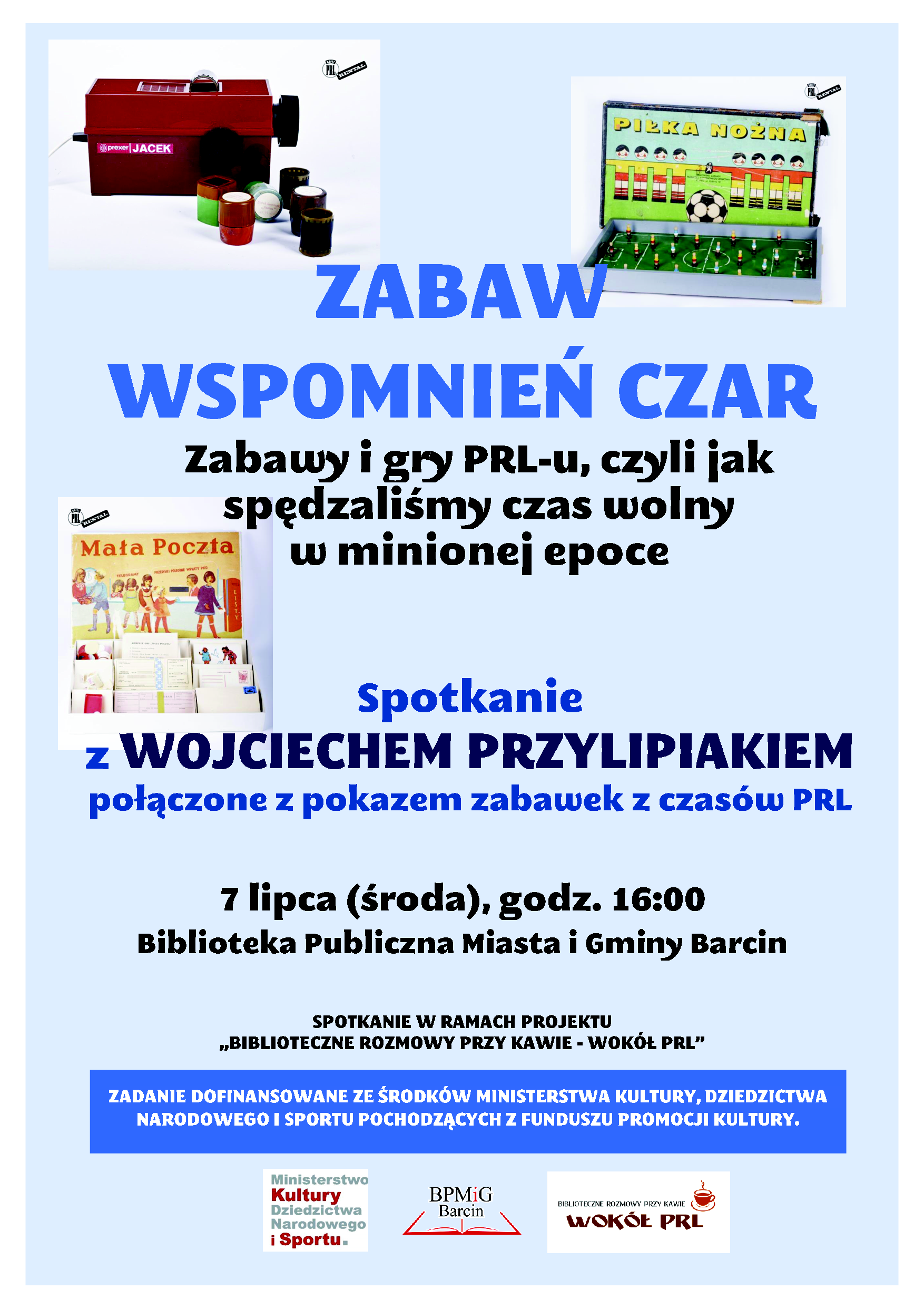 Plakat dotyczący spotkania z Wojciechem Przylipiakiem