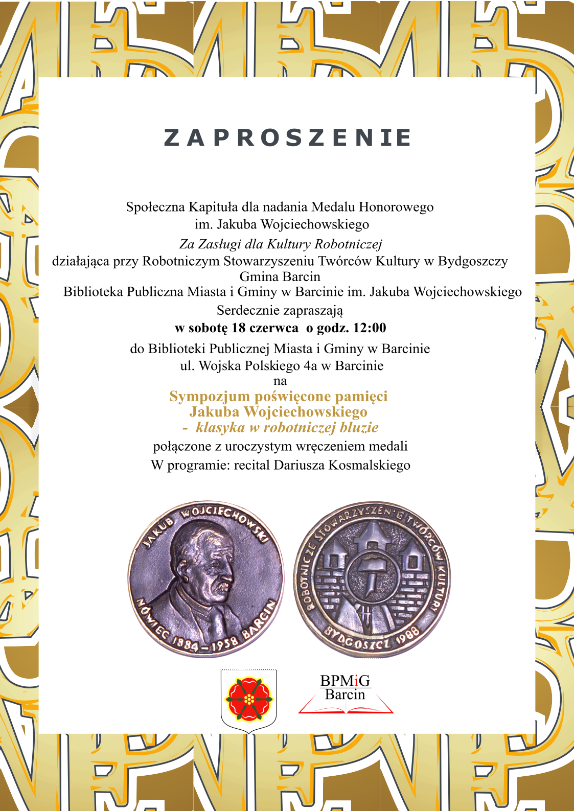 Plakat informujący o spotkaniu z Dominikiem Szczepańskim
