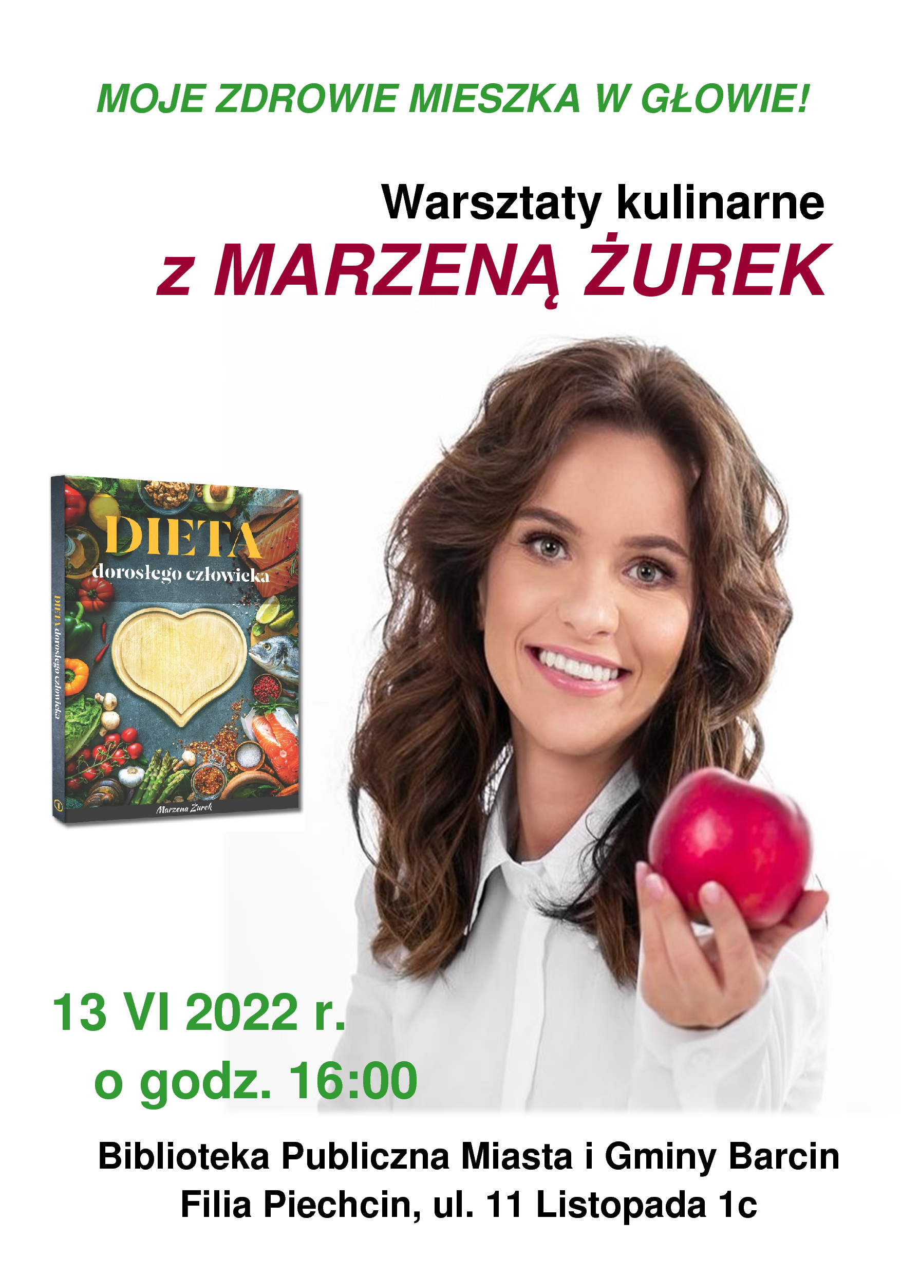 Plakat informujący o spotkaniu z Marzeną Żurek