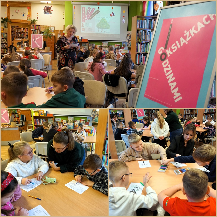 Połączenie 3 zdjęć ukazujące pracujących na zajęciach uczniów klasy szkoły podstawowej